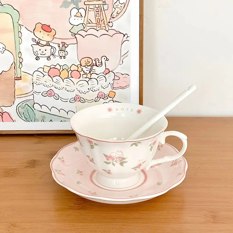 250ML Exquisite European Coffee Cup Ceramic Set Design Sense Small and High End Sense Light Luxury Ins Style Home Mug