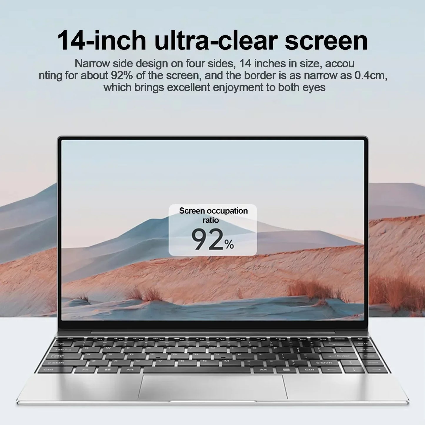 14.1" Laptop Windows 11 Pro Ultra Slim Notebook Gamer Intel Pentium N3700 16GB 1024GB 1920*1080 Display Office Study Computer PC
