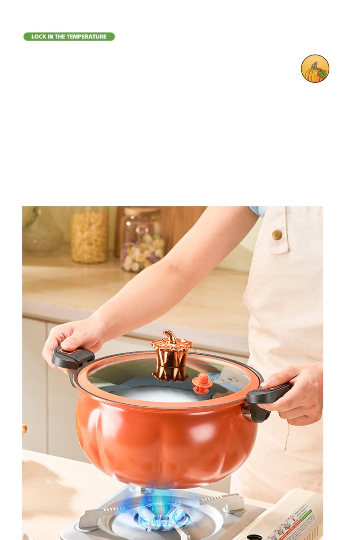 Pumpkin Pot Multifunctional Cast Iron Slight Pressure Cooker Braise Boil Steam Stew Nonstick Pots Cooking Pots