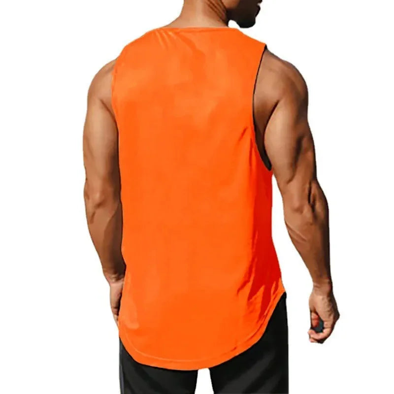 Summer Men's Running Vest Gym Tank Tops Fitness Clothing Quick-drying Loose Bodybuilding Sleeveless Shirt Basketball Singlets
