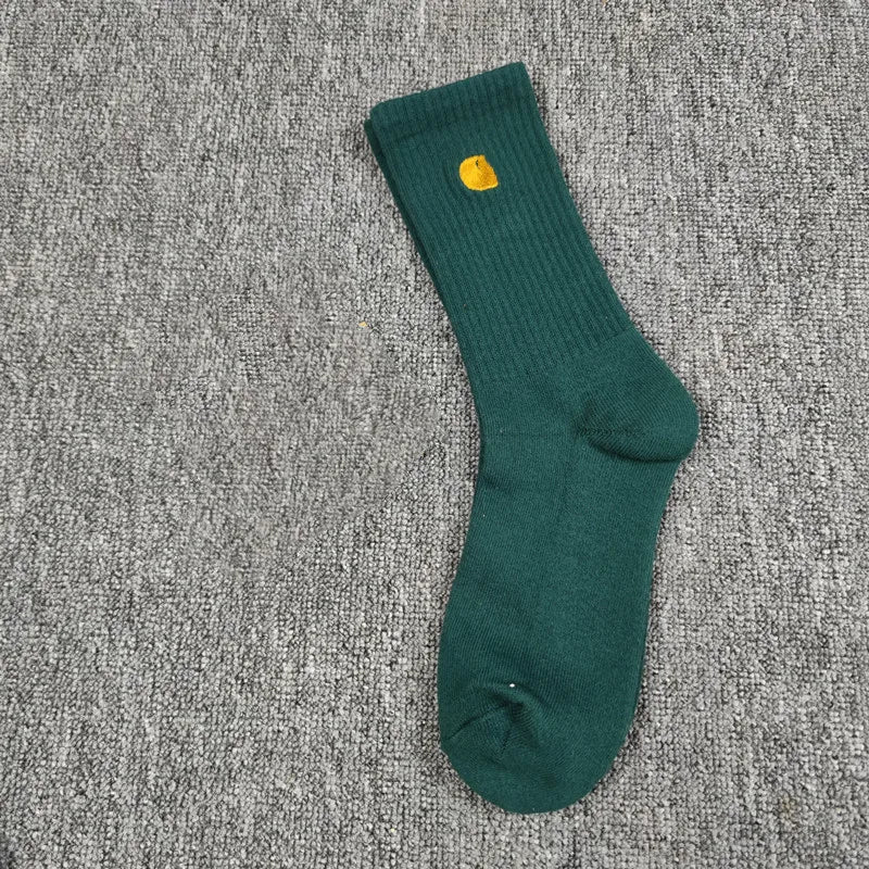 men's cotton 1 pair of shock-absorbing thick sports socks, white, black, gray, street skateboarding, basketball socks