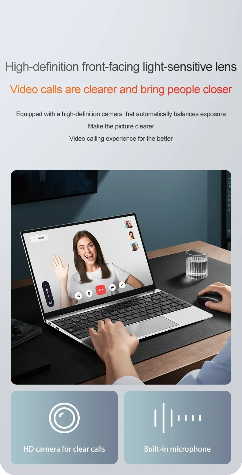 14.1"Ultra Slim Laptop  Intel N3700 16GB RAM 2TB SSD Notebook Gamer 1920*1080 Display Office Study Computer PC Windows 11 Pro
