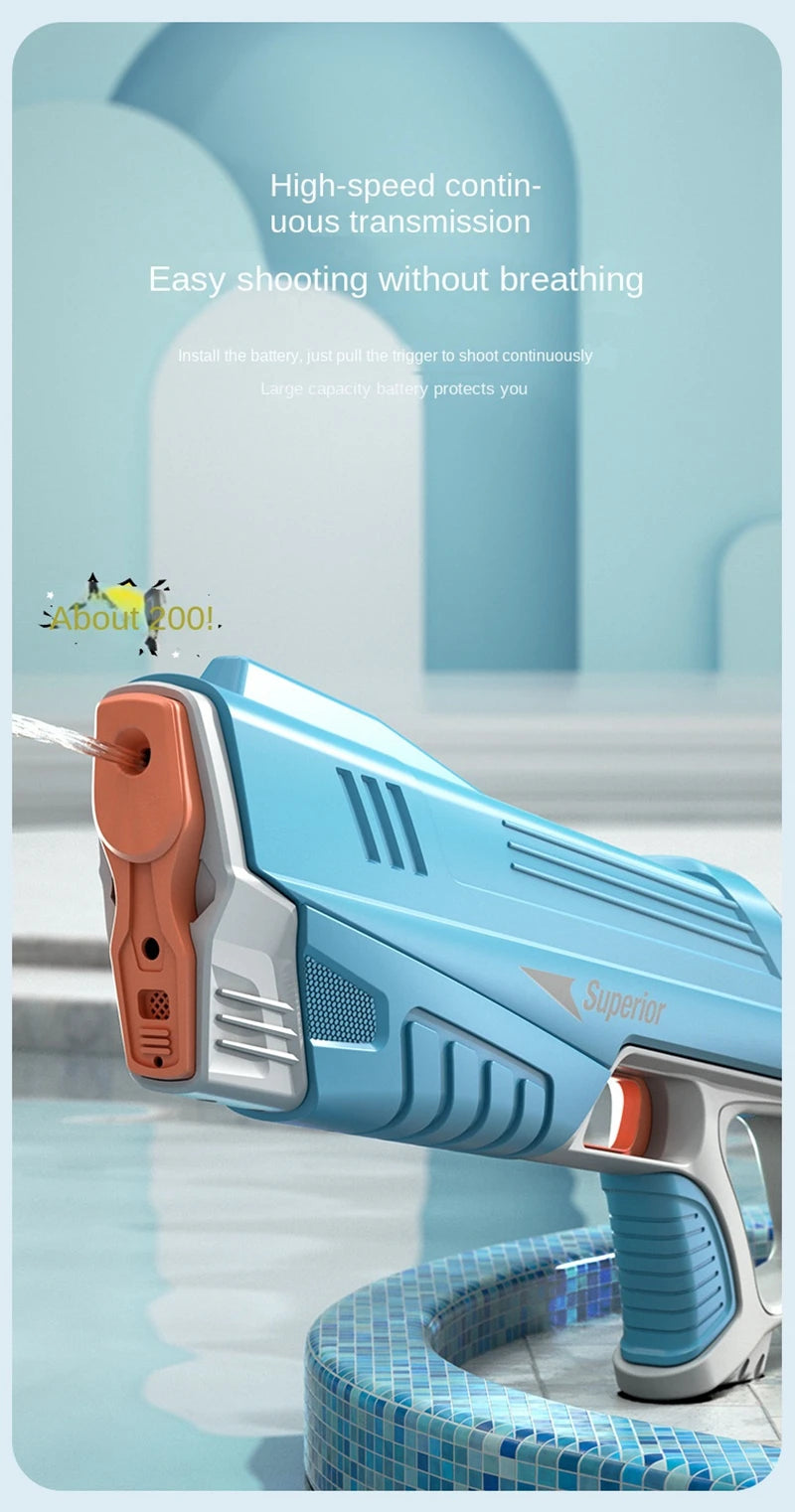 Full  Automatic Electric Water Gun Toys 43cm Portable Children Adult Summer Beach Outdoor Fight Fantasy Toys for Boys Kids Game