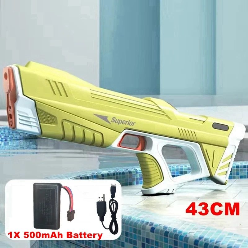Full  Automatic Electric Water Gun Toys 43cm Portable Children Adult Summer Beach Outdoor Fight Fantasy Toys for Boys Kids Game