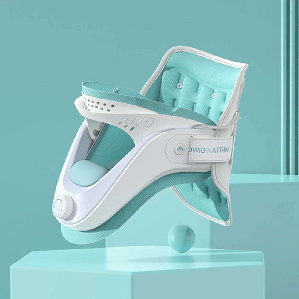 Neck Traction Device Adjustable Ergonomic Neck Stretcher with Airbag Support Cervical Collar Stretch Neck Shoulder Relaxer