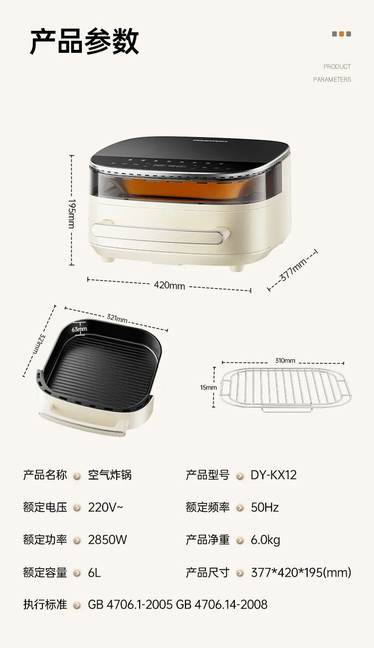 Air fryer electric oven household all-in-one machine visual new cooking machine cooking machine new model