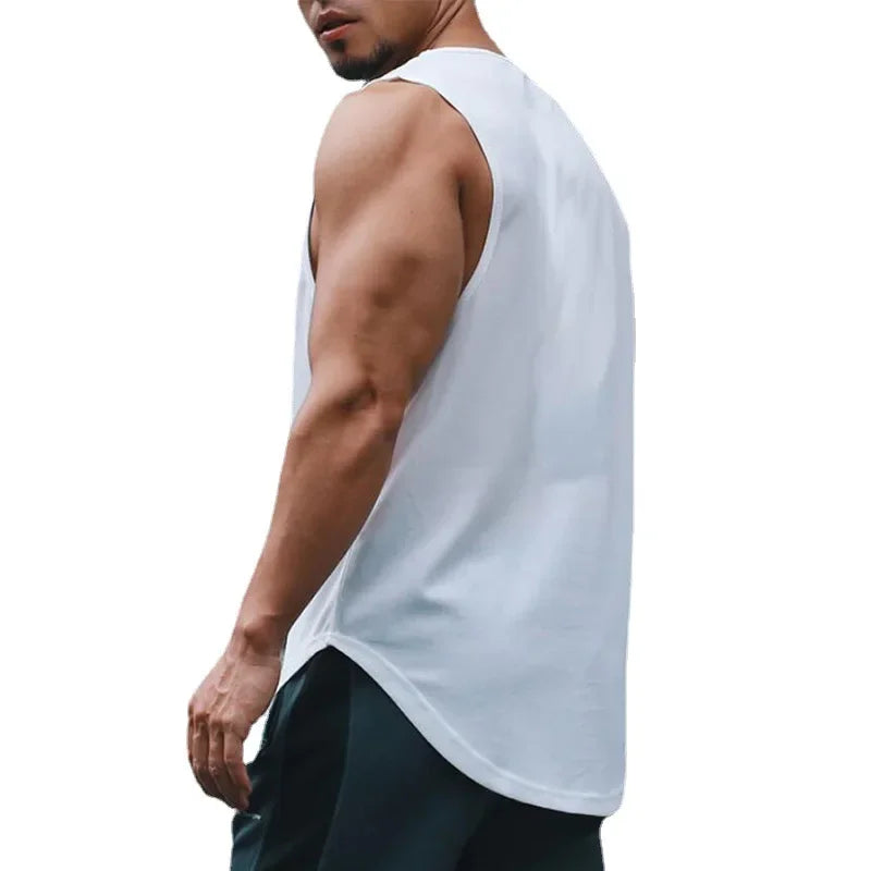 Summer Men's Running Vest Gym Tank Tops Fitness Clothing Quick-drying Loose Bodybuilding Sleeveless Shirt Basketball Singlets