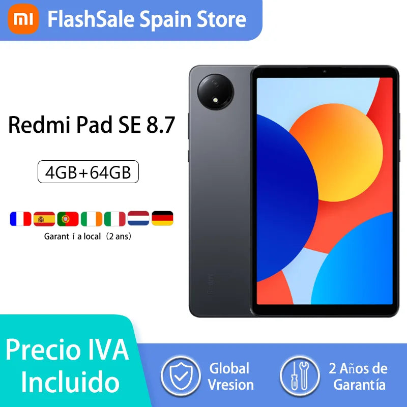 Xiaomi Redmi Pad SE 8.7 Tablet, MediaTek Helio G85, 8.7 inches, small and portable, 90 Hz, 8 MP camera, 6650 mAh