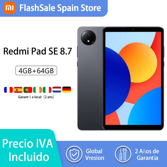 Xiaomi Redmi Pad SE 8.7 Tablet, MediaTek Helio G85, 8.7 inches, small and portable, 90 Hz, 8 MP camera, 6650 mAh
