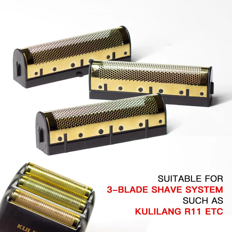 Original Replacement Blade Net Set for 3-Blade Shave System for KULILANG R11 Hatteker Men's Electric Razor Shaver Accessories