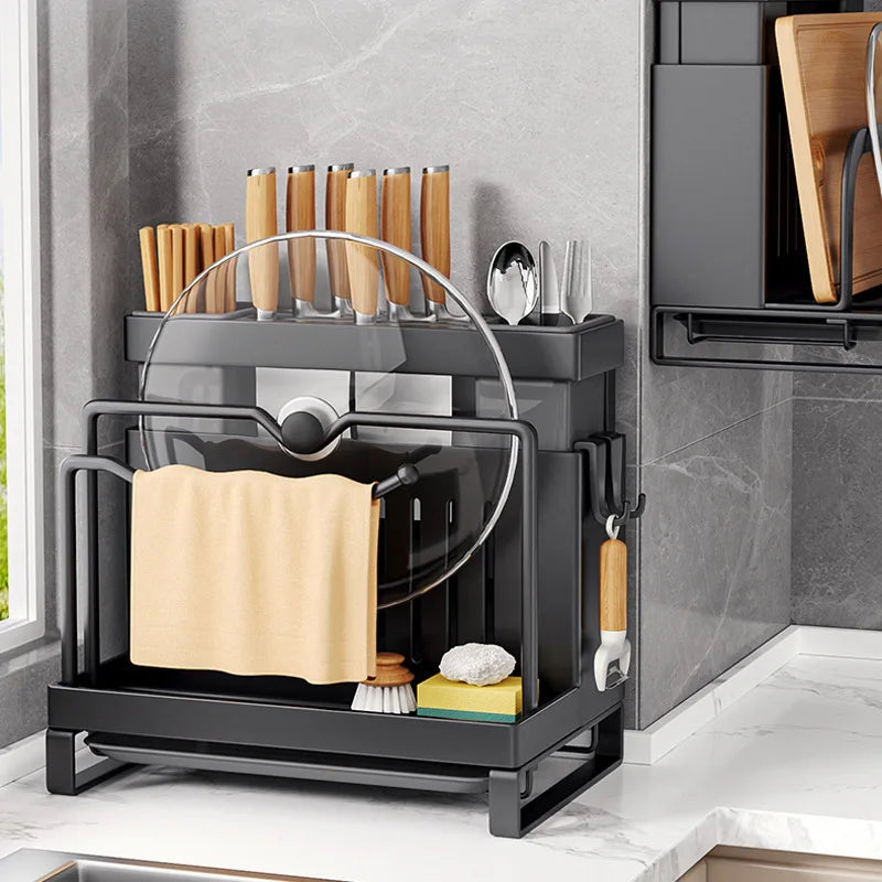 Kitchen Knife Rack Storage Rack for Kitchen Knives, Chopsticks, Cutting Boards, Pot Lids, Cutting Boards, Multifunctional Knives