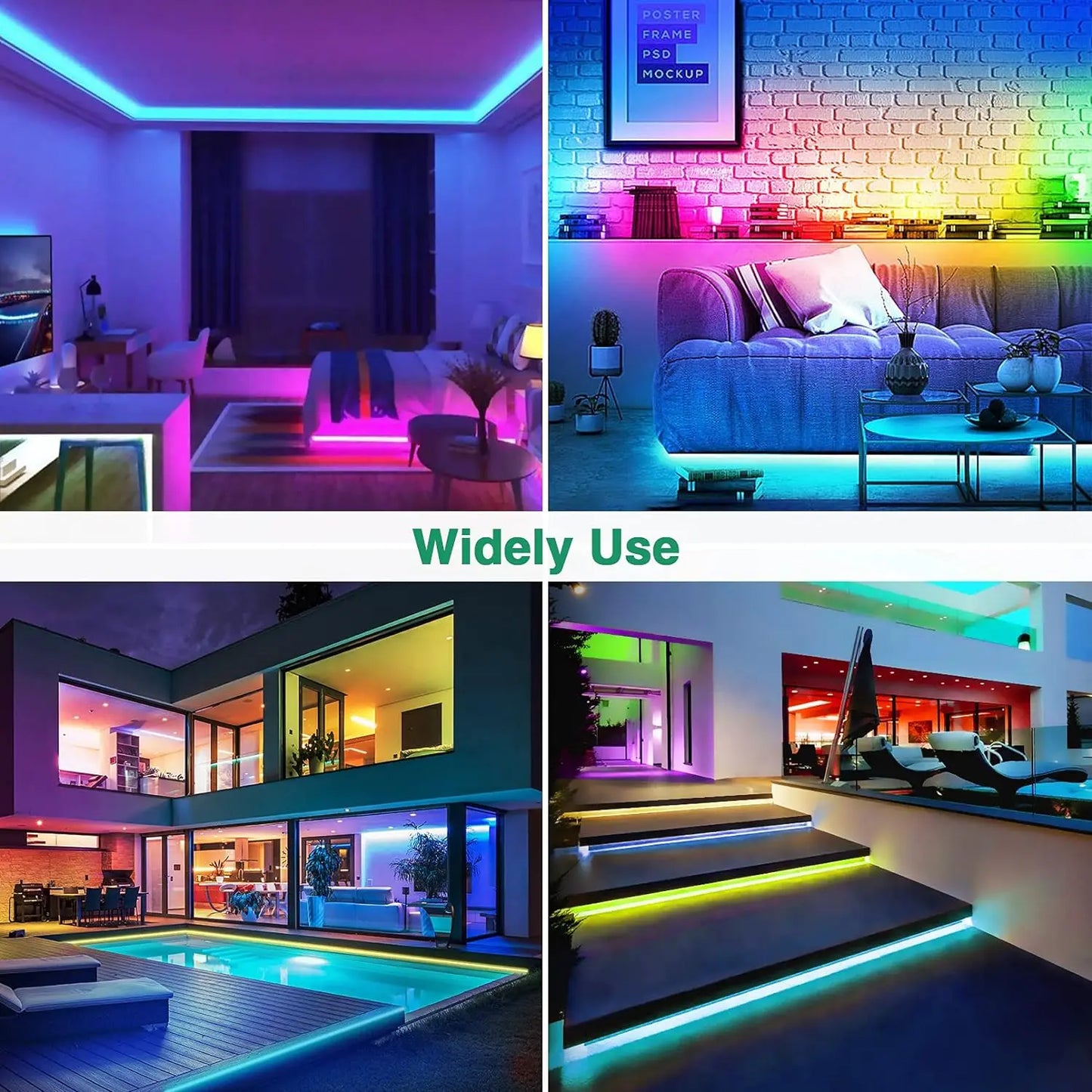 40M/30M RGB LED Neon Rope Lights, Music Sync Control with App/Remote, Flexible Lamp Color Change, Waterproof for Indoor Outdoor