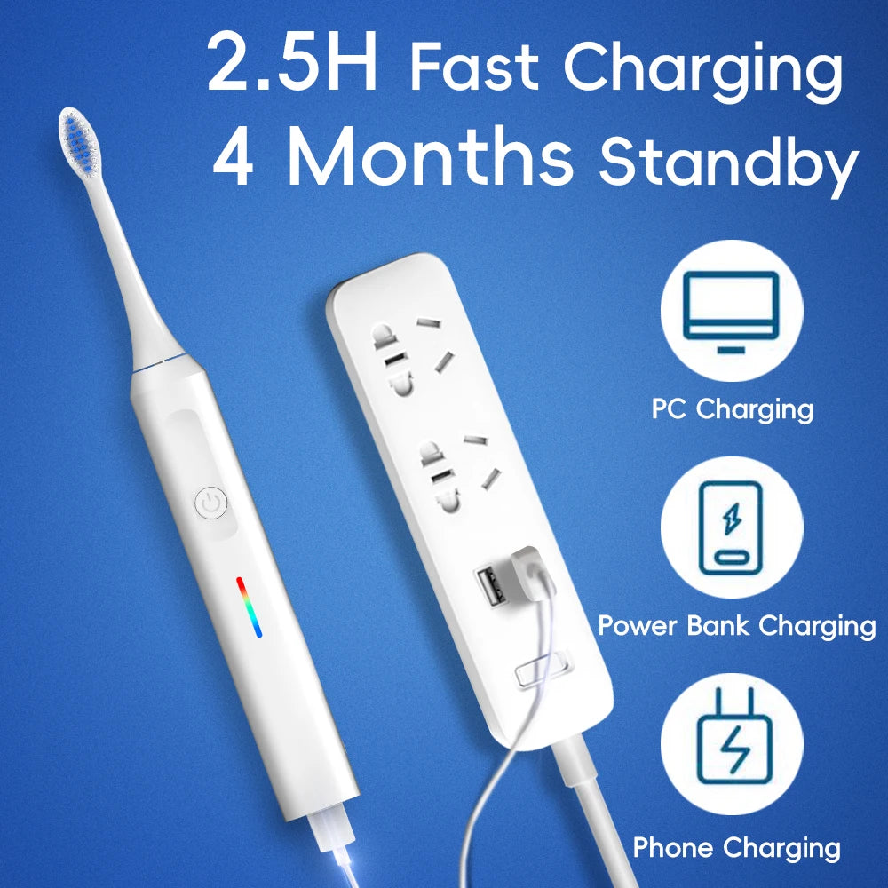 Smart Sonic Care Electric Toothbrush, Rechargeable Acoustic Wave Toothbrushes, Compatible with Philips Sonicare Toothbrush Heads