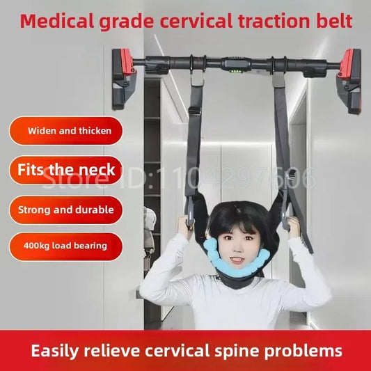Neck Exercise Stretcher Horizontal Bar Hook Type Household Sling Neck Massager Nursing Rehabilitation Cervical Traction Belt