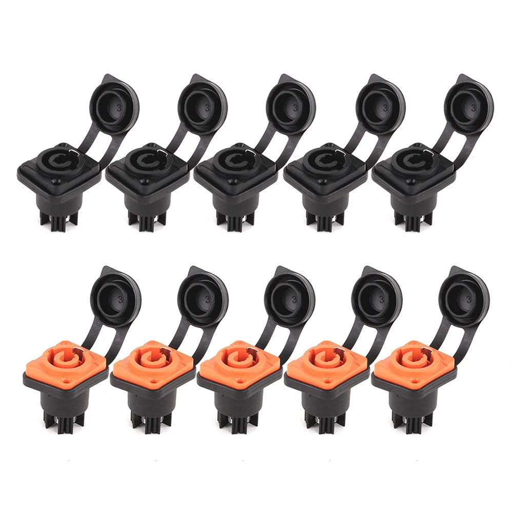 10pcs New IP65 Waterproof Locking PowerCon Chassis Connectors NAC3MPX or NAC3MX-W + NAC3FPX + Powercon True Connector NAC3FX-W