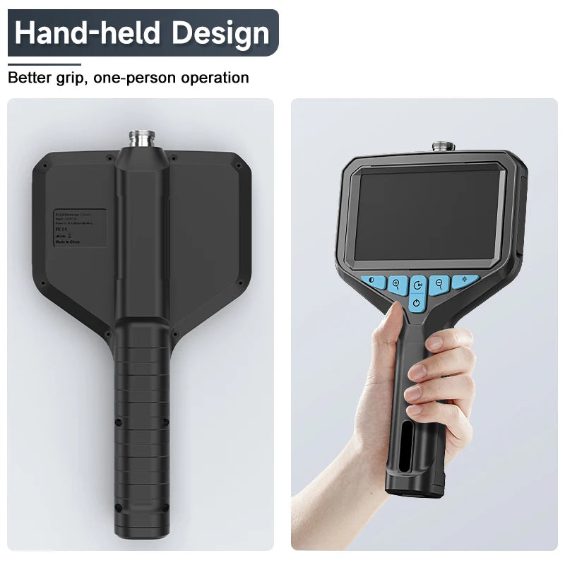 Industrail Endoscope Camera 4.3'' IPS Screen 2-100M HD1080P 8MM Probe Car Pipe Sewer Inspection Borescope Waterproof LED 2600mAh