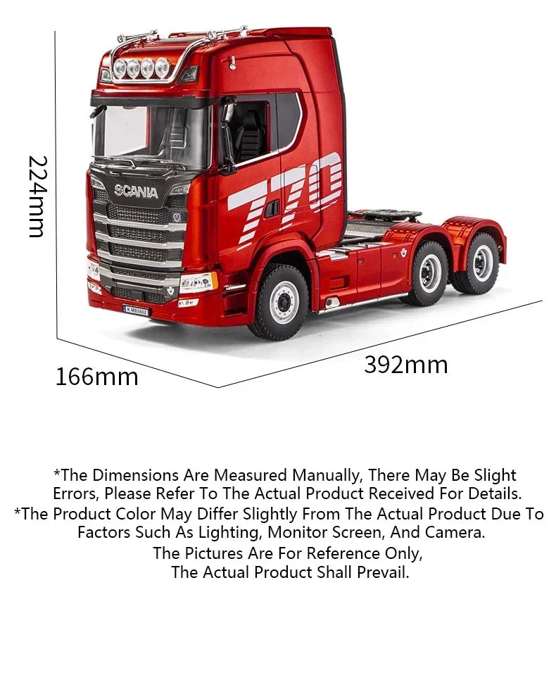 HUINA 1501 770S Scania Alloy Tractor 19CH RC Truck 1/18 2.4G remote control Engineering Trailer Truck with Light and Sound Toys
