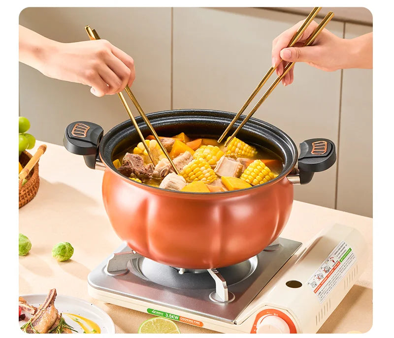 Pumpkin Pot Multifunctional Cast Iron Slight Pressure Cooker Braise Boil Steam Stew Nonstick Pots Cooking Pots