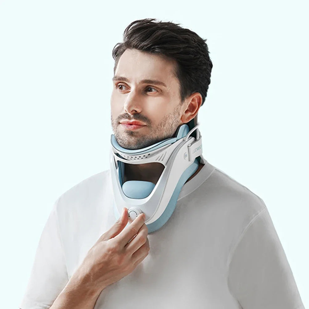 Neck Traction Device Adjustable Ergonomic Neck Stretcher with Airbag Support Cervical Collar Stretch Neck Shoulder Relaxer