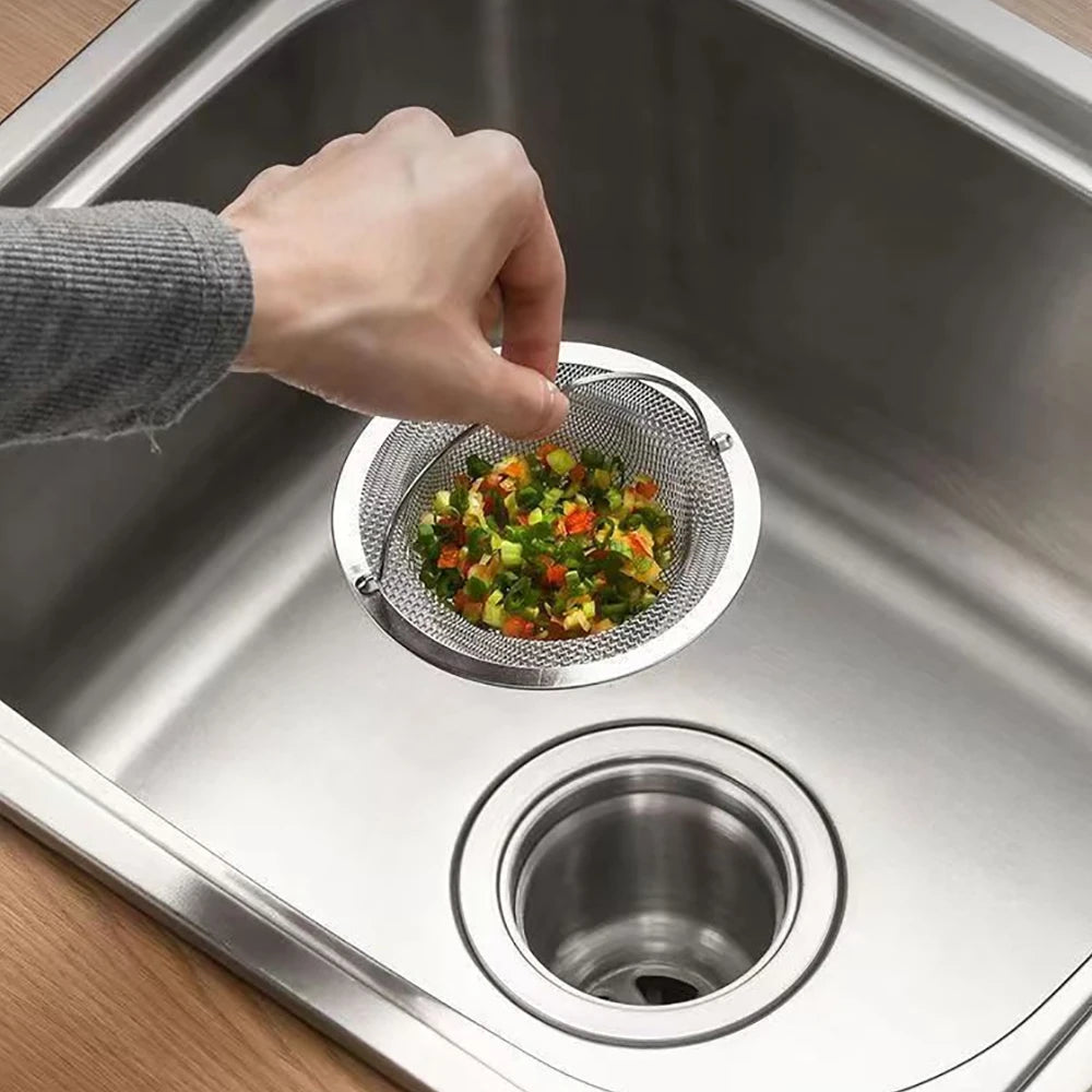 1PC Stainless Steel Kitchen Sink Strainer Sewer Bathroom Shower Hair Filter Basket Anti-Blocking Cleaning Gadgets Kitchen Tools