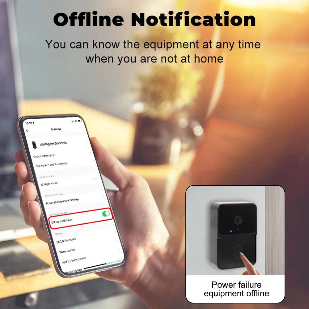 Smart Home Security For Home HD Door Bell Intercom Voice Change WIFI Video Doorbell Secure Camera Wireless Two Way Night Vision