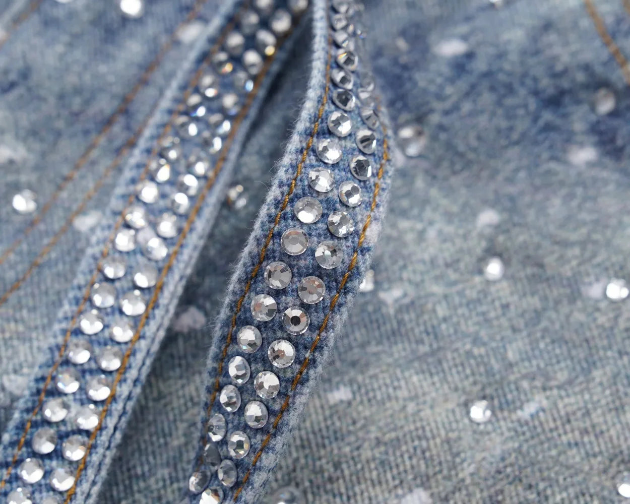 Tung Sung Full Diamond Printing Diamond Belt Wash Casual Loose Straight Jeans Hip Hop Y2k Men’s Jeans
