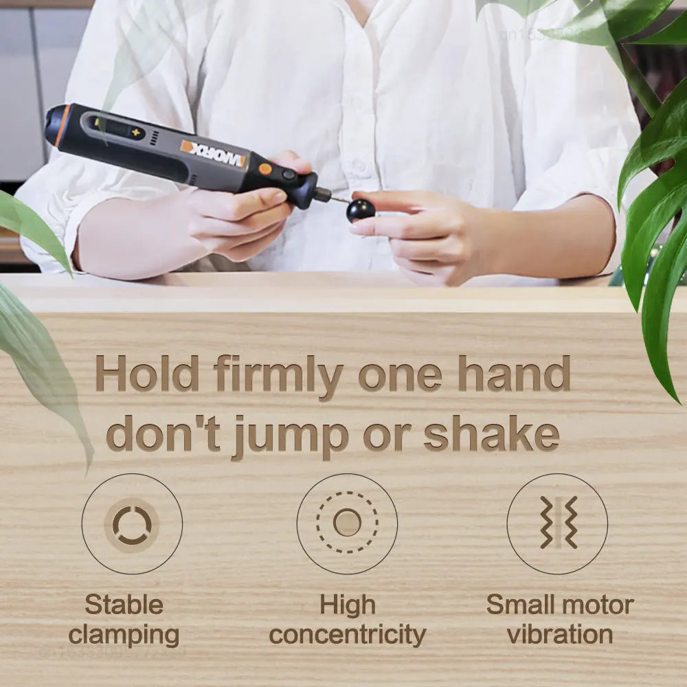 Worx 8V Rotary Tool WX106 Cordless Mini Drill Engraving Grinding Polishing Machine USB Charger Variable Speed Power Tools Set