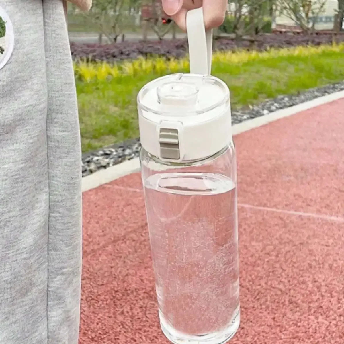 1pc Portable Sports Fitness Large Capacity Transparent Cup, Outdoor, Travel, Office Essential Water Bottle