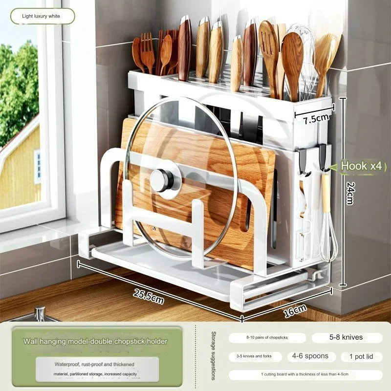 Kitchen Knife Rack Storage Rack for Kitchen Knives, Chopsticks, Cutting Boards, Pot Lids, Cutting Boards, Multifunctional Knives