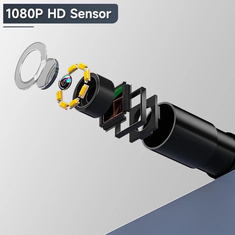 Industrail Endoscope Camera 4.3'' IPS Screen 2-100M HD1080P 8MM Probe Car Pipe Sewer Inspection Borescope Waterproof LED 2600mAh