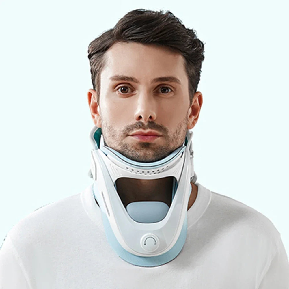 Neck Traction Device Adjustable Ergonomic Neck Stretcher with Airbag Support Cervical Collar Stretch Neck Shoulder Relaxer