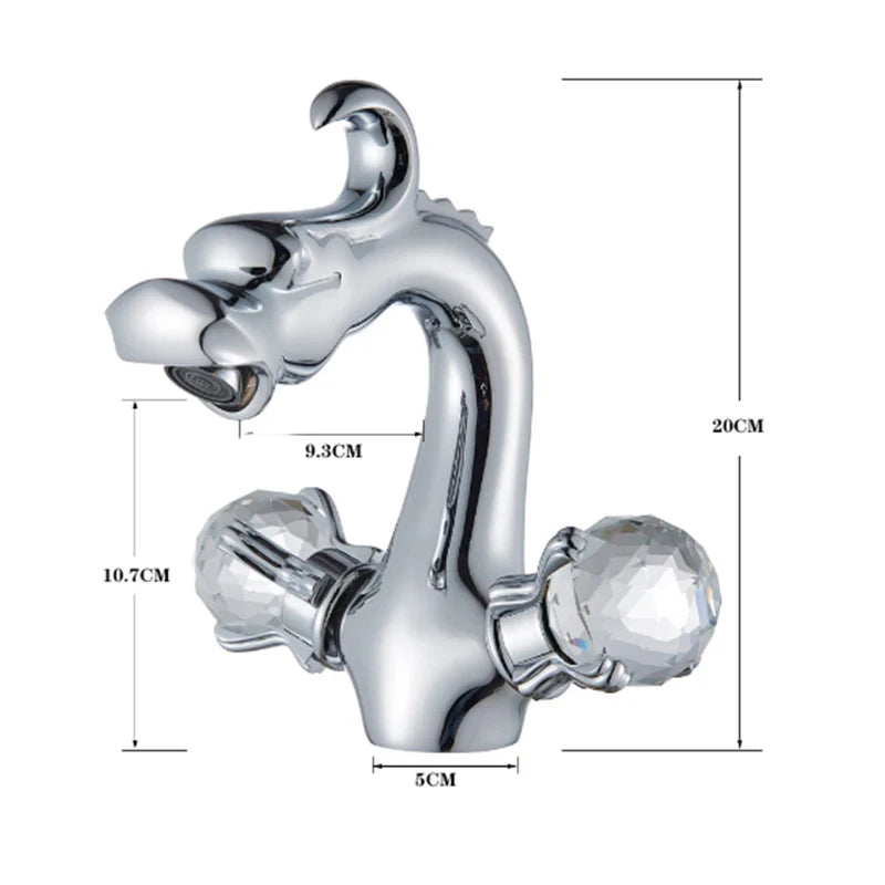 White With Dot Bathroom Kitchen Faucet Contemporary Faucet Single Handle Hot and Cold Mixer Taps  Beige with dot