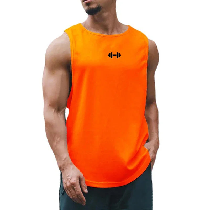 Summer Men's Running Vest Gym Tank Tops Fitness Clothing Quick-drying Loose Bodybuilding Sleeveless Shirt Basketball Singlets