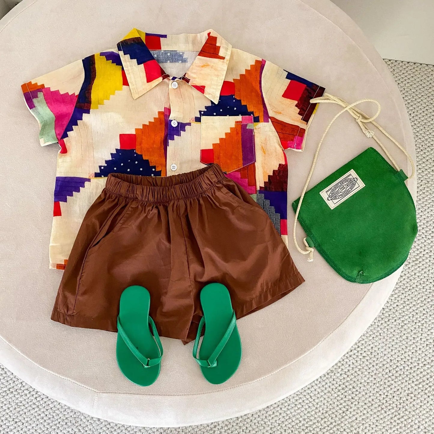 Children's Clothes 2025 Summer New Boy's Shirt Suit Or Baby Girl Dress Holiday Clothes Brother And Sister Clothes