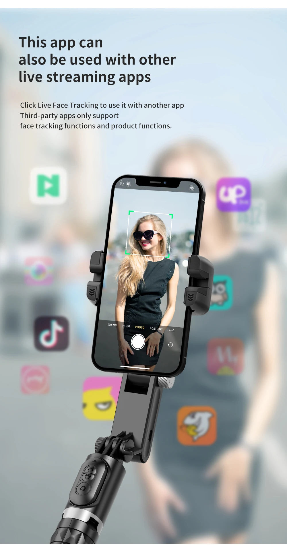 360 Rotation Following Shooting Mode Gimbal Stabilizer Selfie Stick Tripod Gimbal For iPhone Phone Smartphone Live Photography