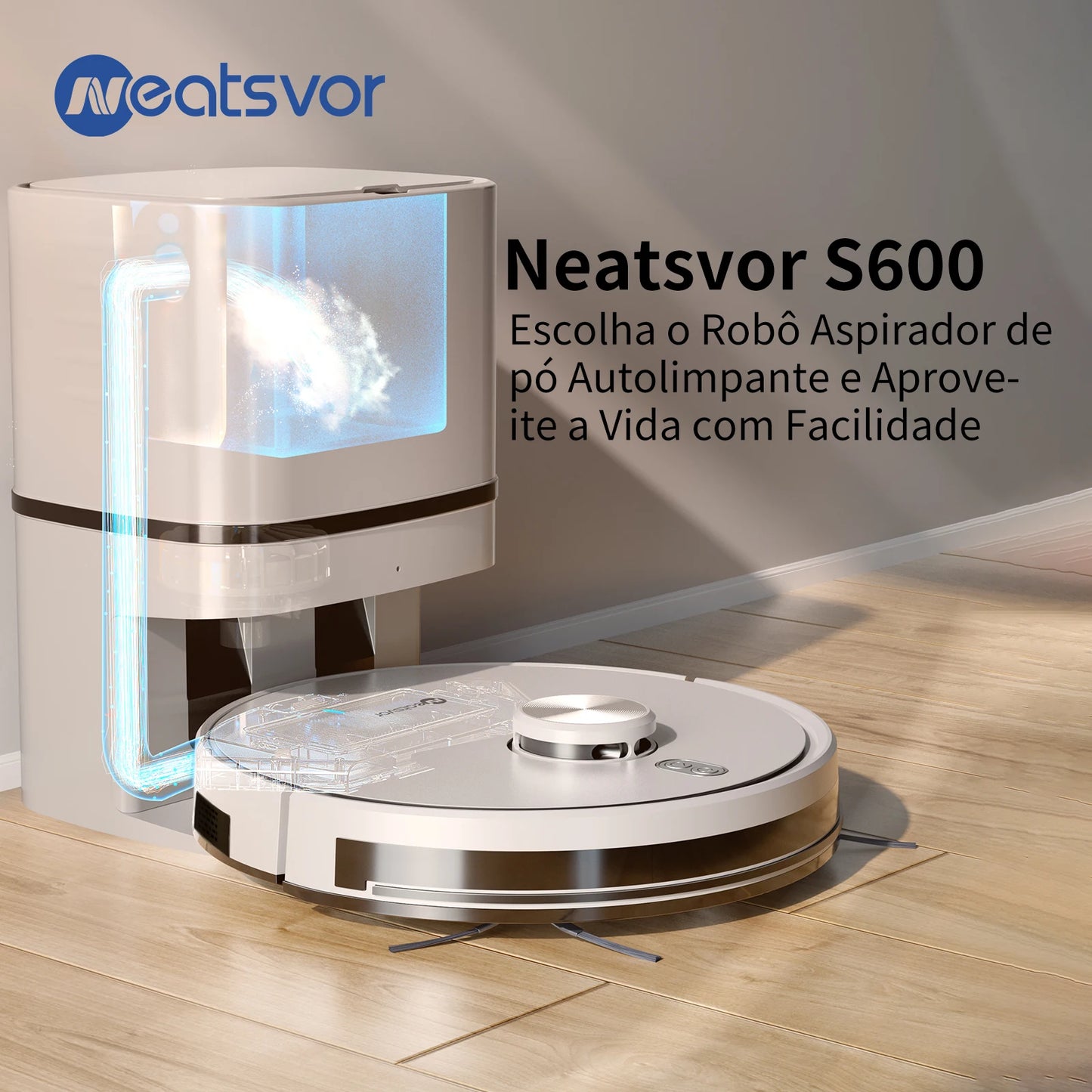 NEATSVOR S600 Robot Laser Navigation 6000PA Dust Bag Automatic Dust Collection System Smart Home