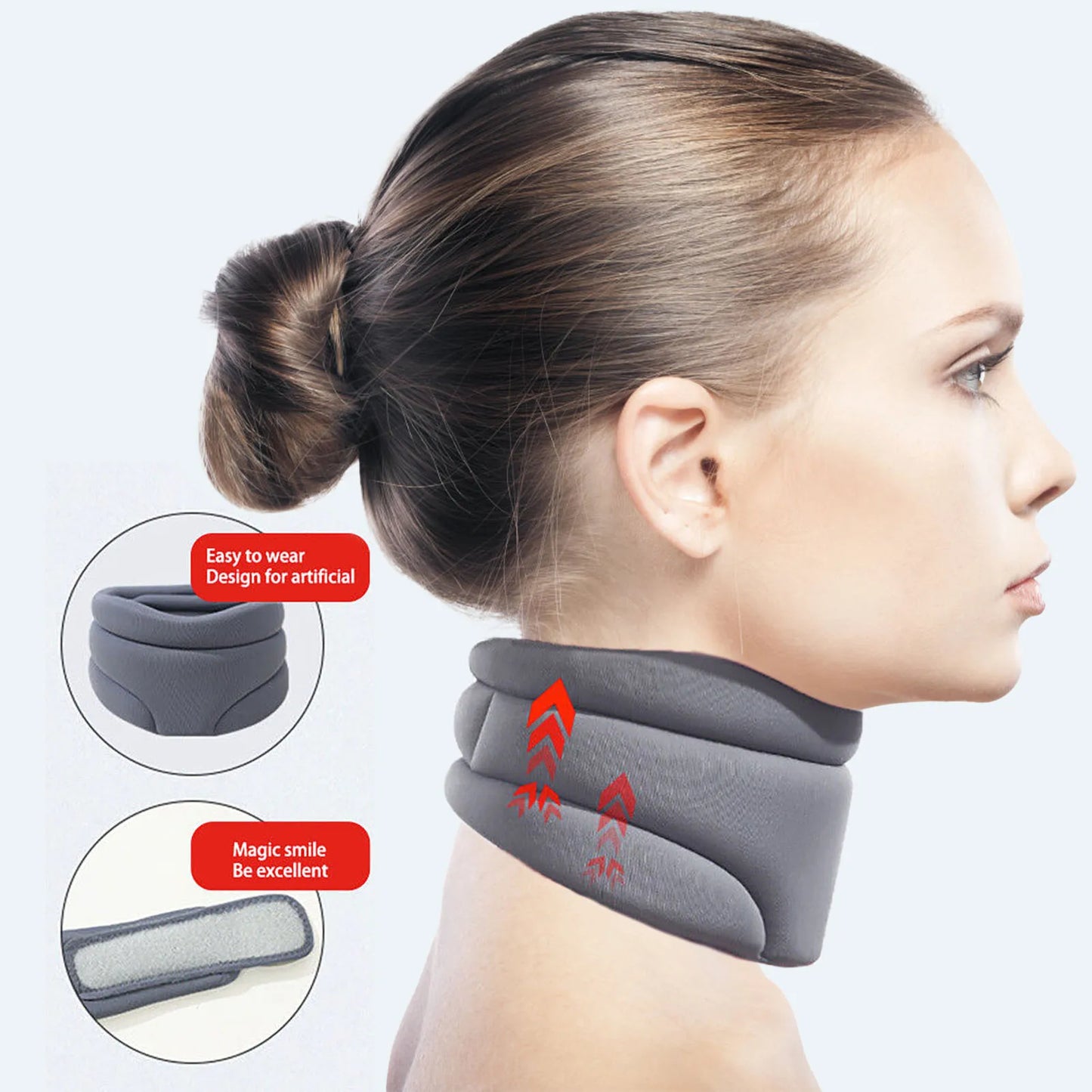 Soft Foam Neck corrector support Brace Cervical Collar Wraps Aligns Stabilizes Vertebrae braces for Women Men Adults Elders