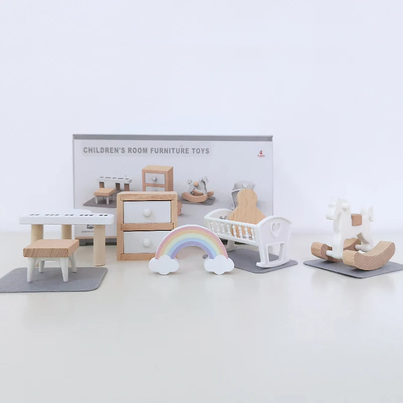 Dollhouse Miniature Accessories Forest Family Home Furniture Collection Set Kitchen Cooking Pots For Children Girls Gift ins