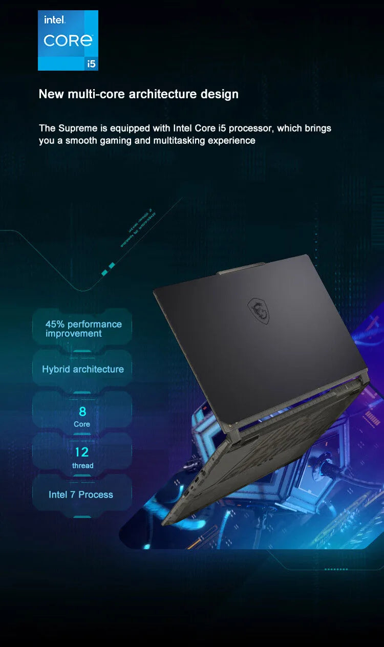 2024 MSI Cyborg 15 Gaming Laptop 15.6 Inch QHD 165Hz IPS Screen Netbook i7-13620H 16GB 512GB RTX4050 Gaming Notebook Computer