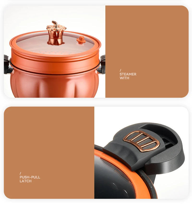 Pumpkin Pot Multifunctional Cast Iron Slight Pressure Cooker Braise Boil Steam Stew Nonstick Pots Cooking Pots