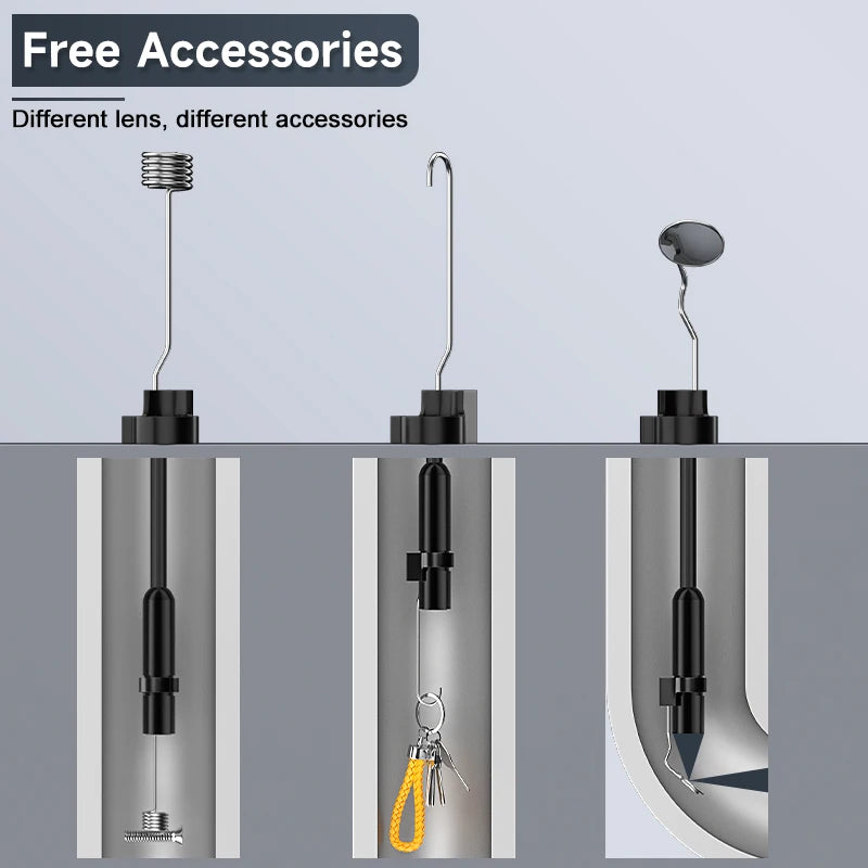 Industrail Endoscope Camera 4.3'' IPS Screen 2-100M HD1080P 8MM Probe Car Pipe Sewer Inspection Borescope Waterproof LED 2600mAh