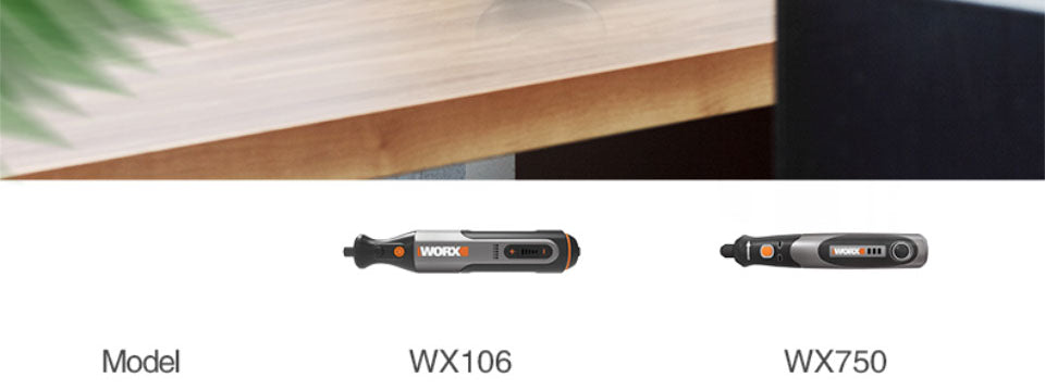 Worx 8V Rotary Tool WX106 Cordless Mini Drill Engraving Grinding Polishing Machine USB Charger Variable Speed Power Tools Set
