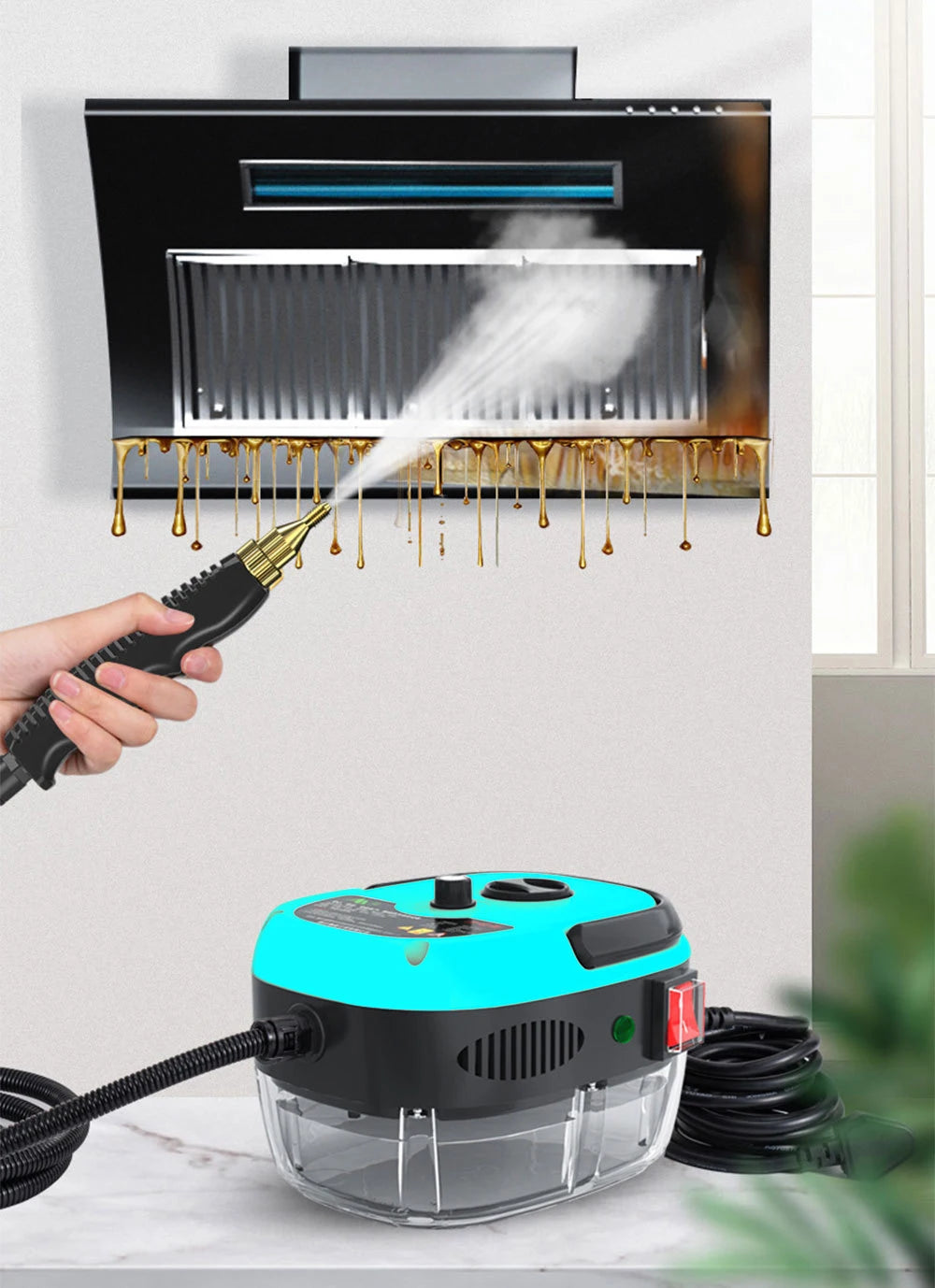 Steam Cleaner High Pressure and Temperature Sterilization Handheld Home Cleaning Air Conditioner Kitchen Hood Car Washer
