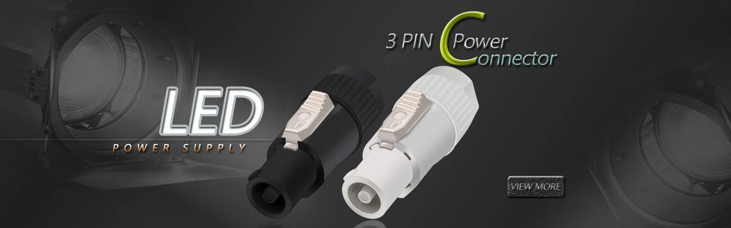 10pcs 3Pins In/Output Waterproof Locking Powercon Male Plug Female Chassis Wire Cable Connectors PA66 Material IP65 Grade