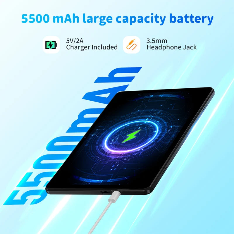 Headwolf WPad 5 Android 14 Tablet 10.1 inch 4+4GB RAM 128GB Rom 5500 mAh WIFI Tablet PC Support WideVine L1