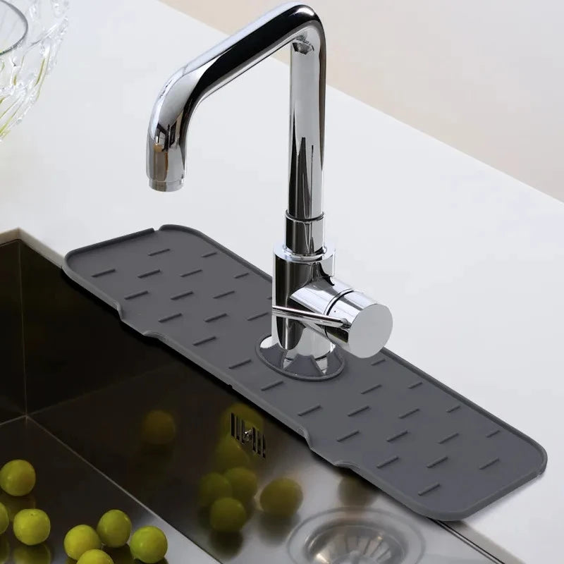 Faucet Absorbent Mat Silicon Kitchen Sink Splash Guard Drain Pad Water Splash Catcher Mats Countertom Countertop Protect Gadgets