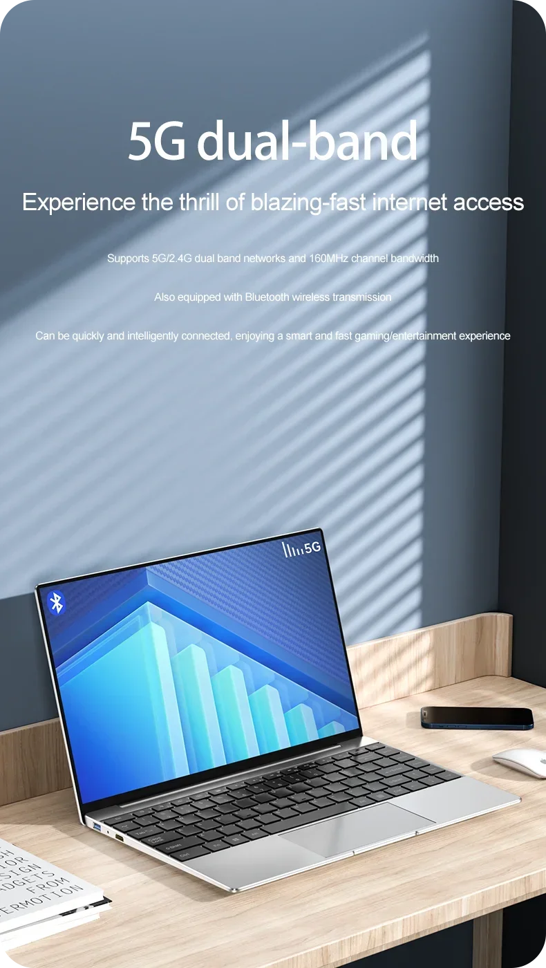 14.1"Ultra Slim Laptop  Intel N3700 16GB RAM 2TB SSD Notebook Gamer 1920*1080 Display Office Study Computer PC Windows 11 Pro