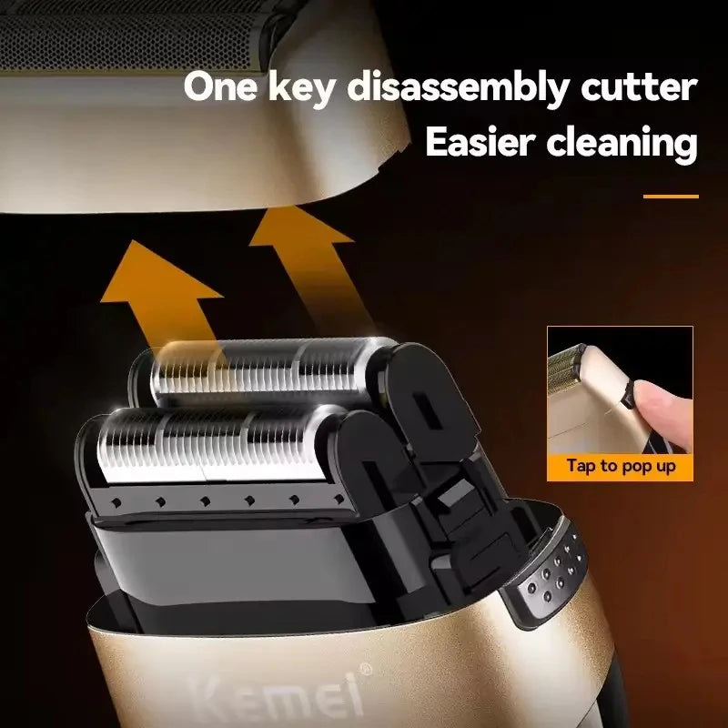 KEMEI High Quality Male  Three Blade Heads Electric Shaver Shaving Machine Foil Trimmer Razor KM-3209