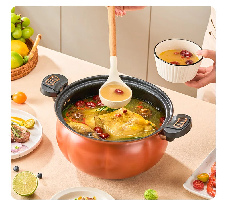 Pumpkin Pot Multifunctional Cast Iron Slight Pressure Cooker Braise Boil Steam Stew Nonstick Pots Cooking Pots