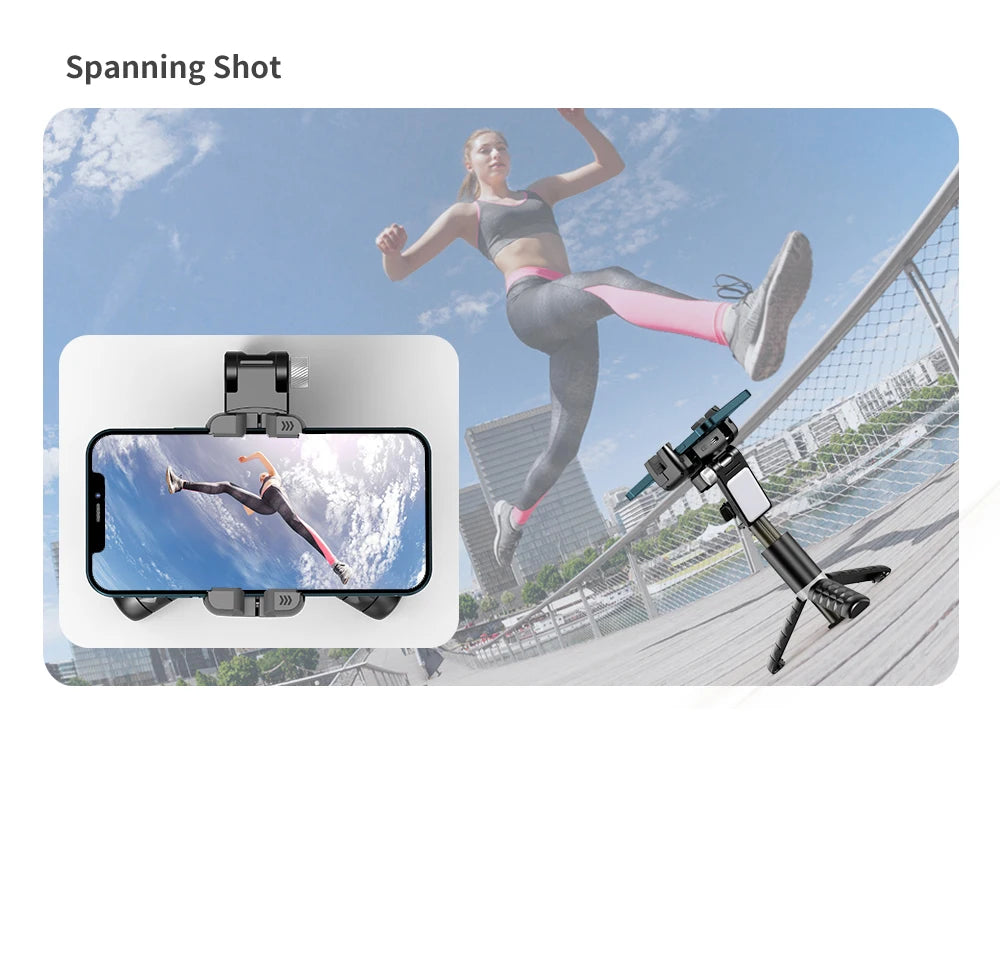 360 Rotation Following Shooting Mode Gimbal Stabilizer Selfie Stick Tripod Gimbal For iPhone Phone Smartphone Live Photography